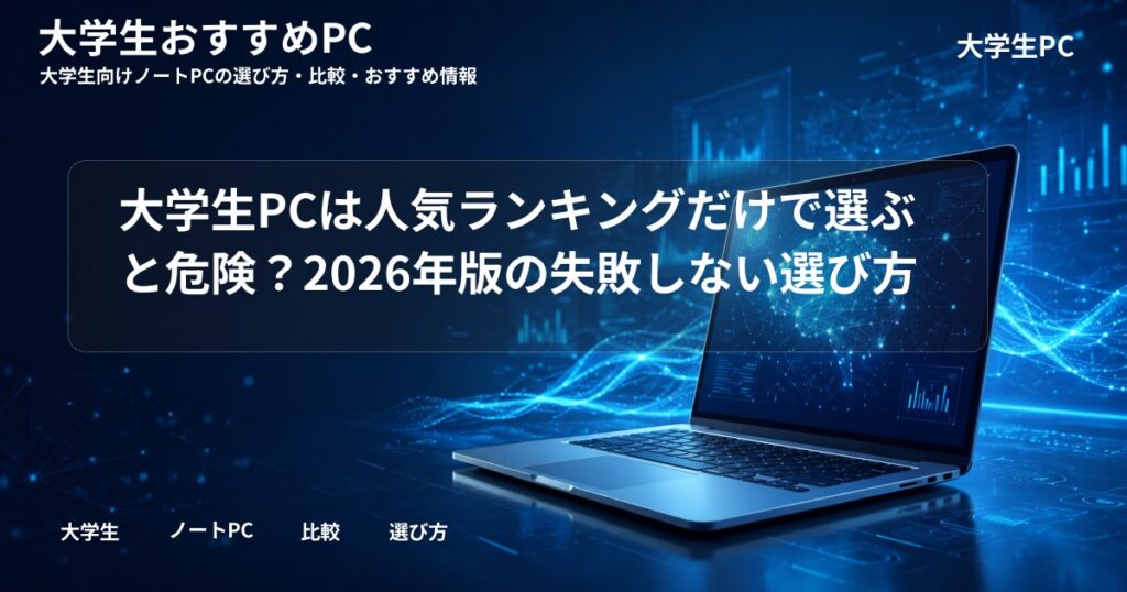 大学生PCは人気ランキングだけで選ぶと危険?2026年版の失敗しない選び方