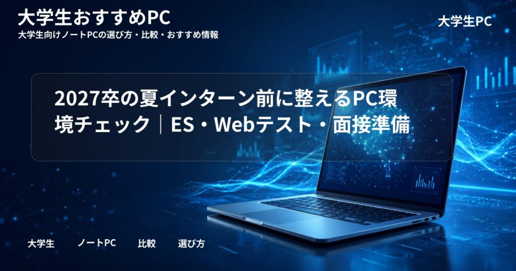 2027卒の夏インターン前に整えるPC環境チェック｜ES・Webテスト・面接準備