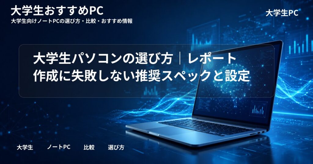 大学生パソコンの選び方｜レポート作成に失敗しない推奨スペックと設定