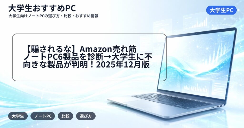 【騙されるな】Amazon売れ筋ノートPC6製品を診断→大学生に不向きな製品が判明!2025年12月版