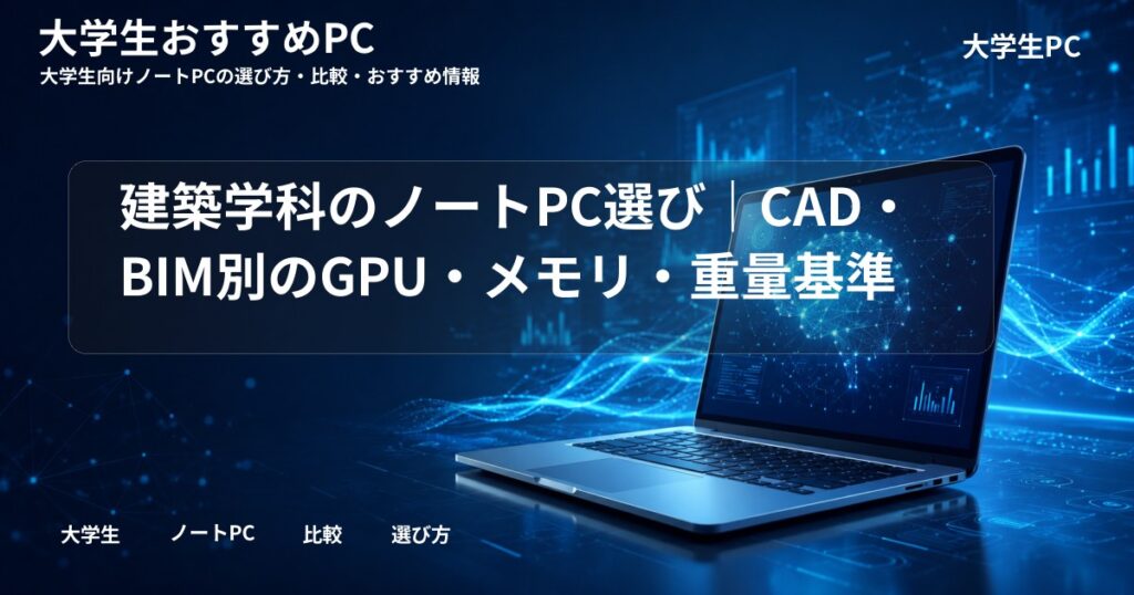 建築学科のノートPC選び|CAD・BIM別のGPU・メモリ・重量基準