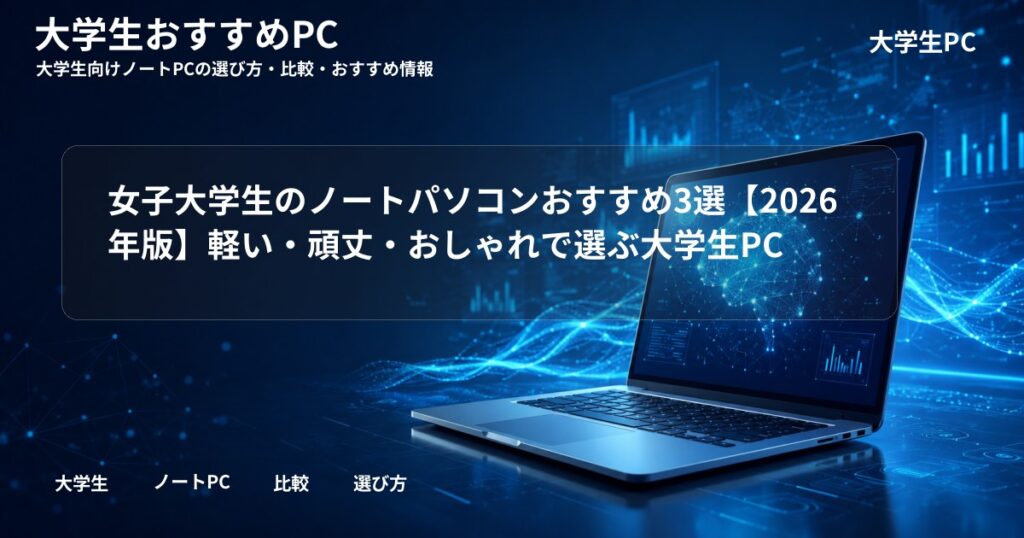 女子大学生のノートパソコンおすすめ3選【2026年版】軽い・頑丈・おしゃれで選ぶ大学生PC