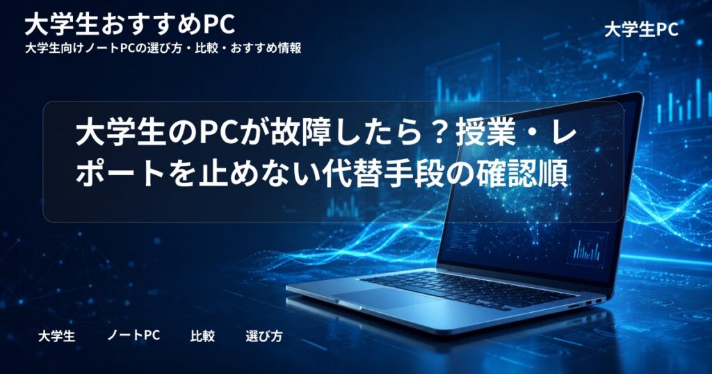 大学生のPCが故障したら?授業・レポートを止めない代替手段の確認順