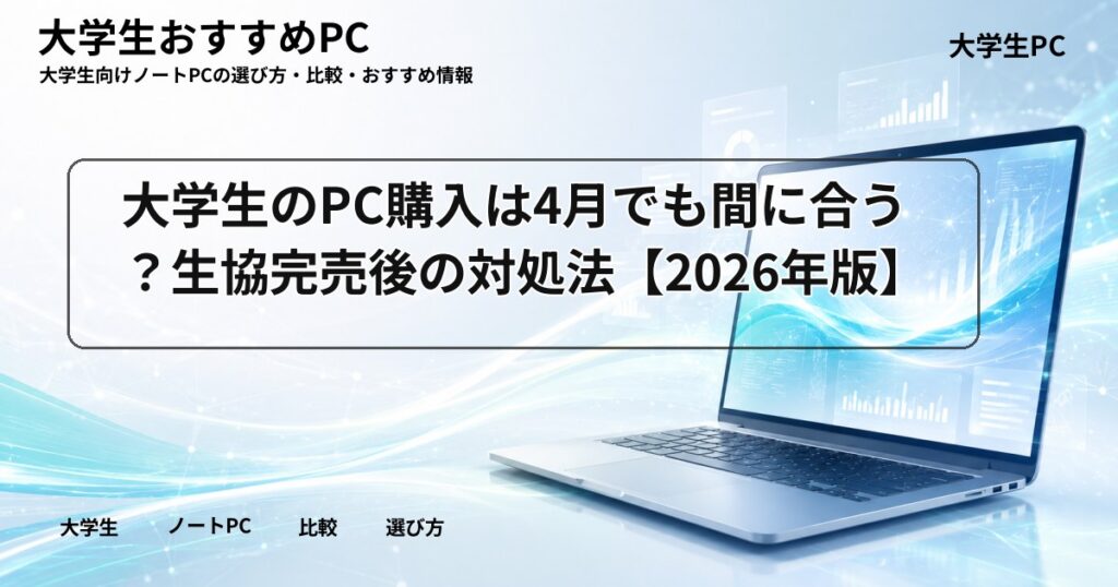 大学生のPC購入は4月でも間に合う？生協完売後の対処法【2026年版】
