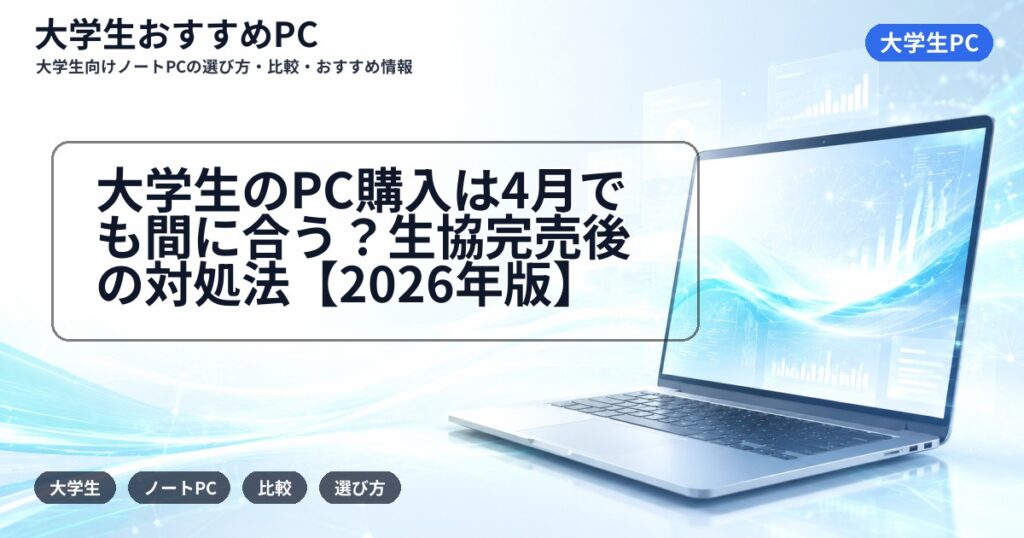大学生のPC購入は4月でも間に合う?生協完売後の対処法【2026年版】