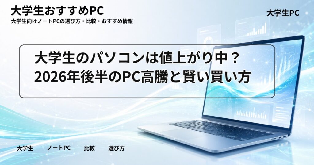 大学生のパソコンは値上がり中？2026年後半のPC高騰と賢い買い方