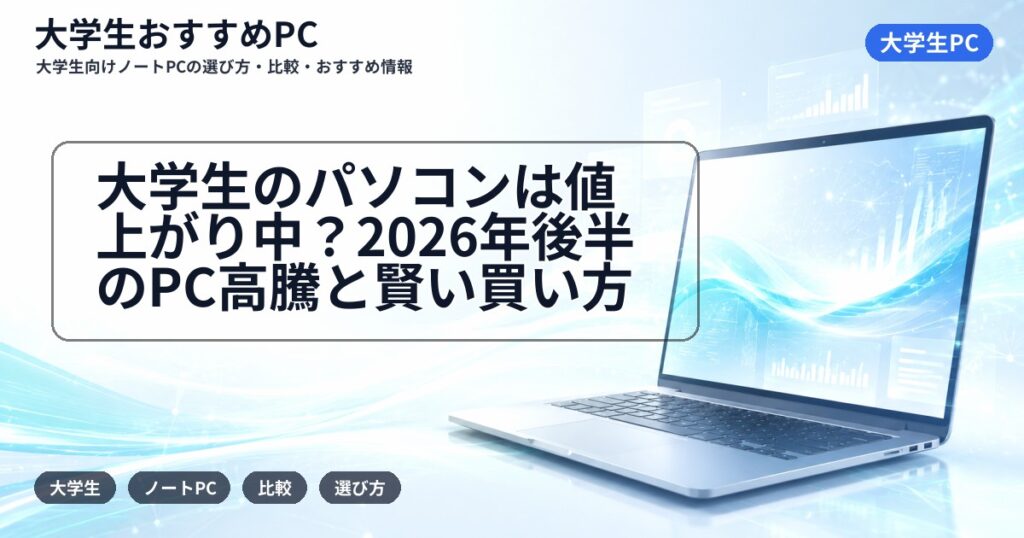 大学生のパソコンは値上がり中？2026年後半のPC高騰と賢い買い方