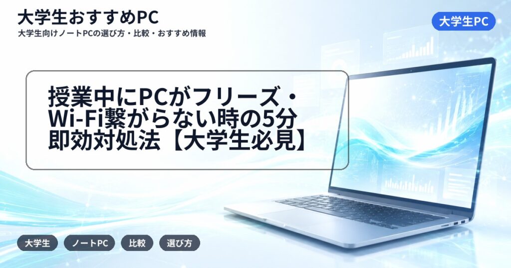 授業中にPCがフリーズ・Wi-Fi繋がらない時の5分即効対処法【大学生必見】