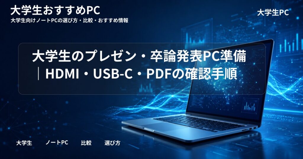 大学生のプレゼン・卒論発表PC準備|HDMI・USB-C・PDFの確認手順