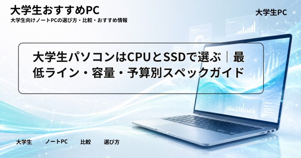 大学生パソコンはCPUとSSDで選ぶ|最低ライン・容量・予算別スペックガイド