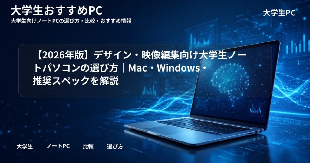 【2026年版】デザイン・映像編集向け大学生ノートパソコンの選び方|Mac・Windows・推奨スペックを解説