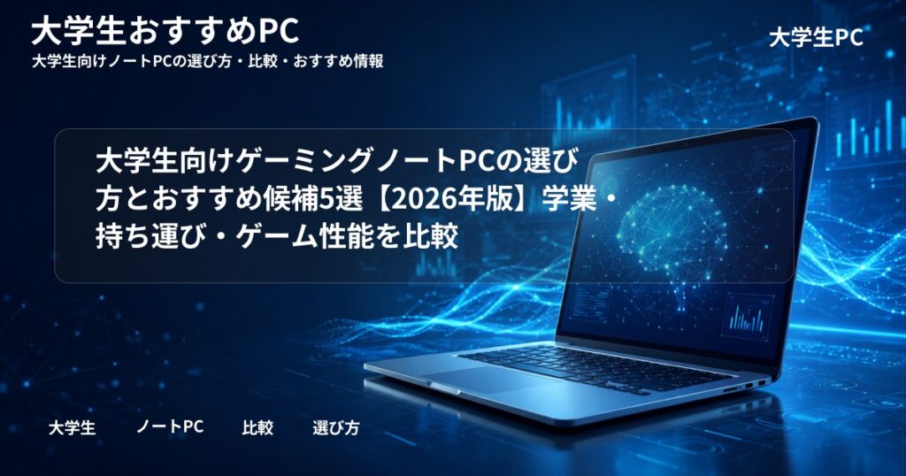 大学生向けゲーミングノートPCの選び方とおすすめ候補5選【2026年版】学業・持ち運び・ゲーム性能を比較