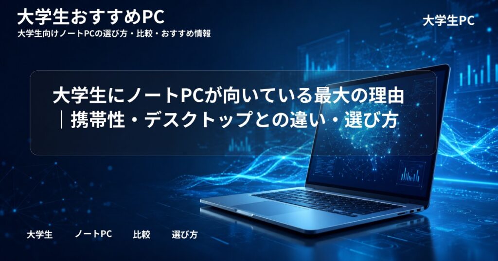 大学生にノートPCが向いている最大の理由|携帯性・デスクトップとの違い・選び方