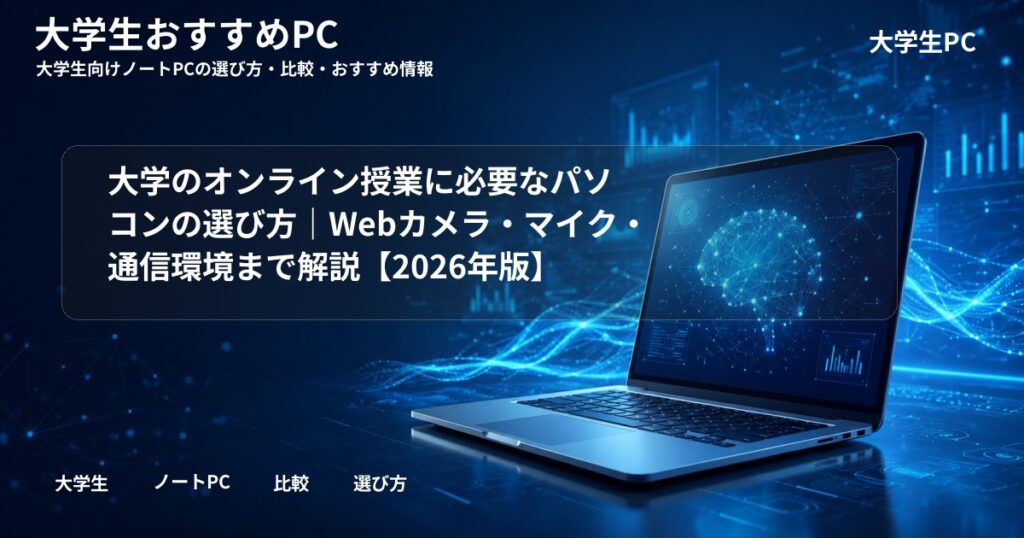大学のオンライン授業に必要なパソコンの選び方｜Webカメラ・マイク・通信環境まで解説【2026年版】