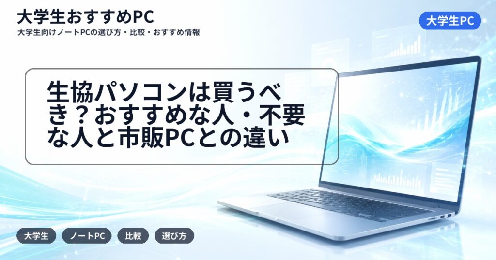 生協パソコンは買うべき?おすすめな人・不要な人と市販PCとの違い