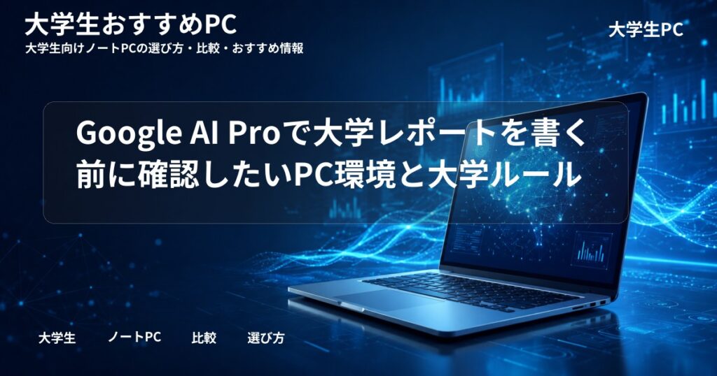 Google AI Proで大学レポートを書く前に確認したいPC環境と大学ルール