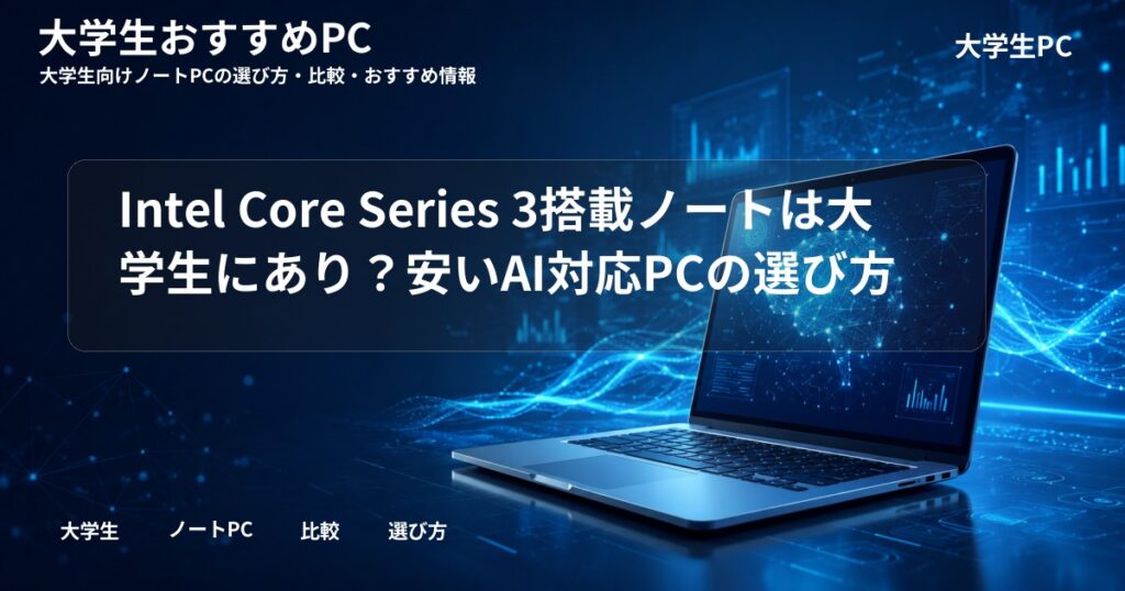 Intel Core Series 3搭載ノートは大学生にあり？安いAI対応PCの選び方