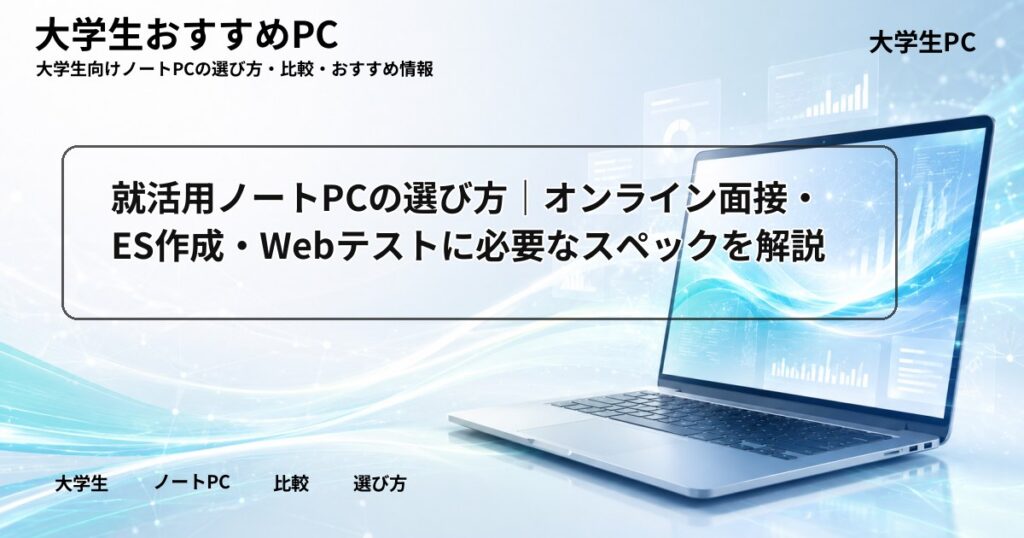 就活用ノートPCの選び方｜オンライン面接・ES作成・Webテストに必要なスペックを解説