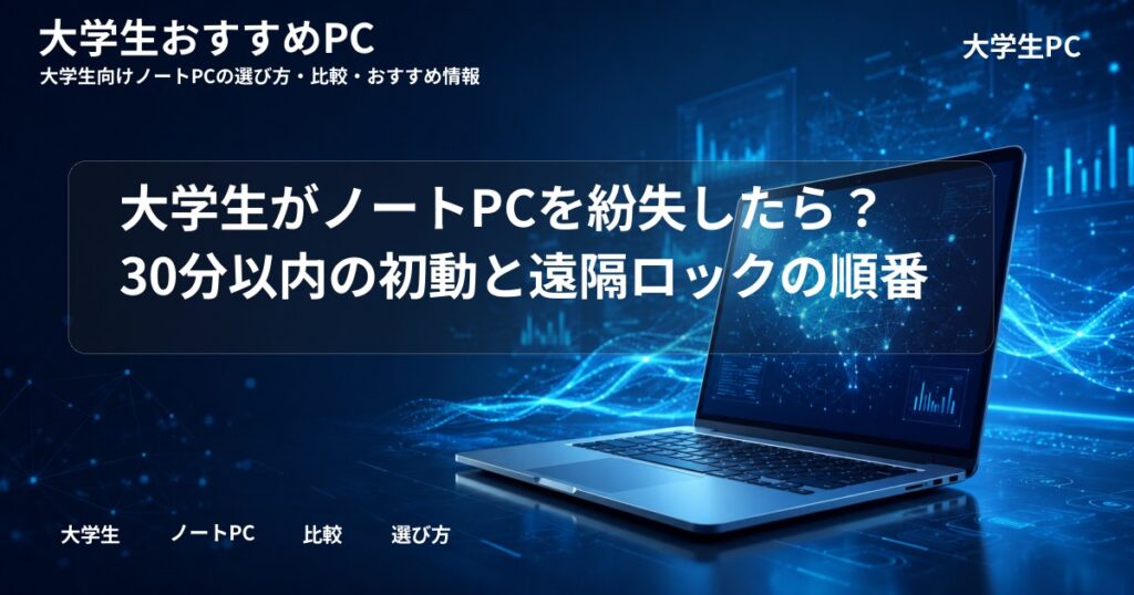 大学生がノートPCを紛失したら?30分以内の初動と遠隔ロックの順番