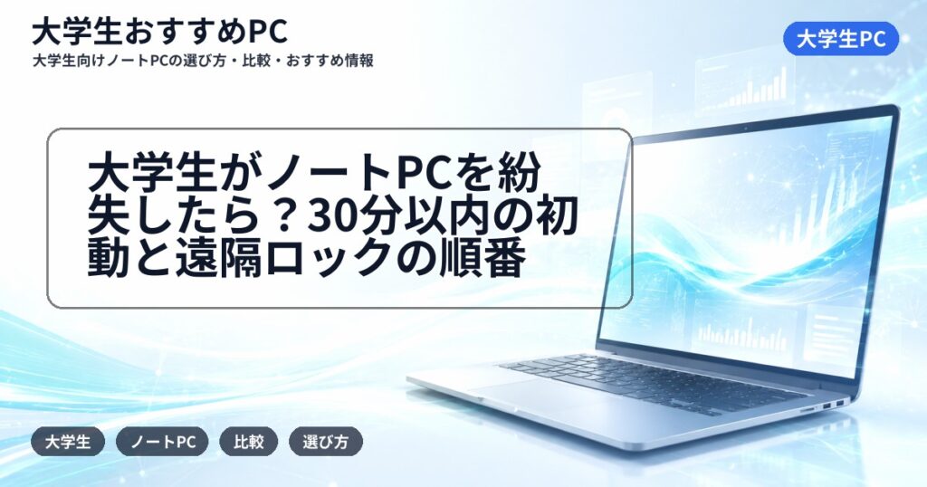 大学生がノートPCを紛失したら？30分以内の初動と遠隔ロックの順番