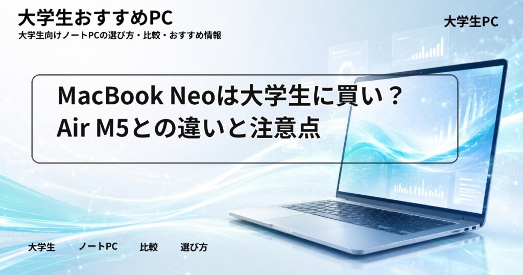 MacBook Neoは大学生に買い？Air M5との違いと注意点