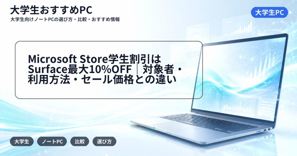 Microsoft Store学生割引はSurface最大10%OFF|対象者・利用方法・セール価格との違い