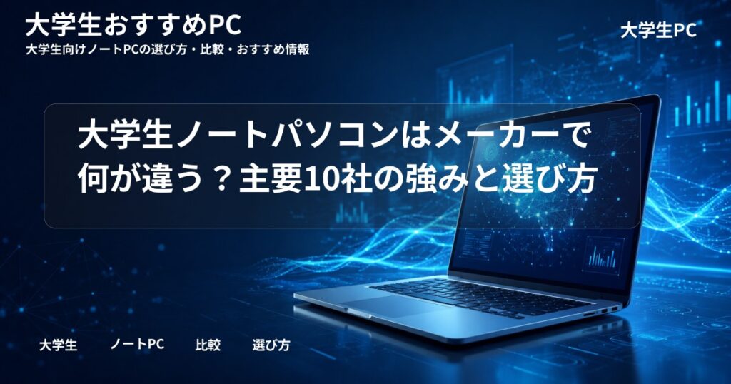 大学生ノートパソコンはメーカーで何が違う?主要10社の強みと選び方
