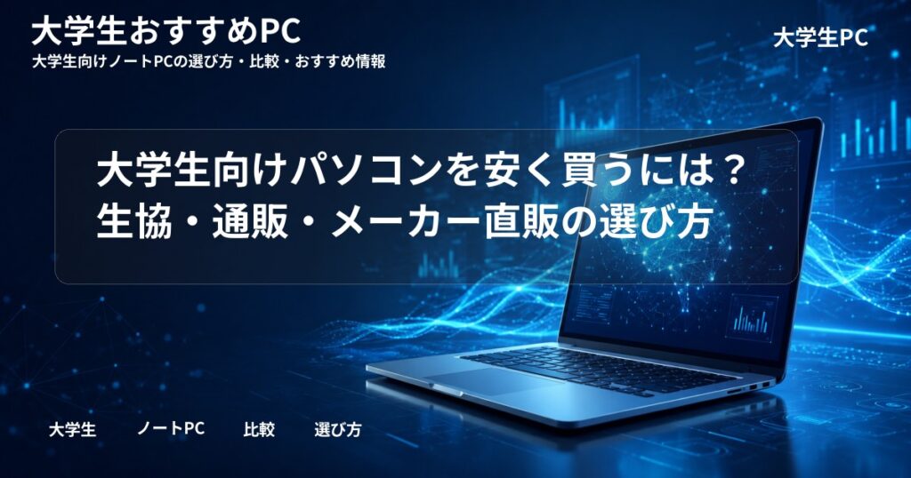 大学生向けパソコンを安く買うには？生協・通販・メーカー直販の選び方