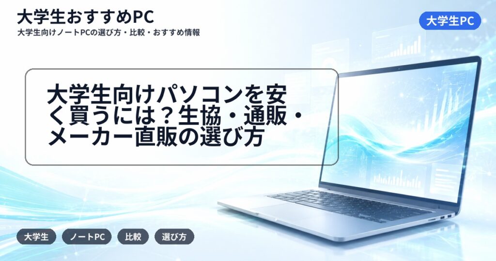 大学生向けパソコンを安く買うには?生協・通販・メーカー直販の選び方