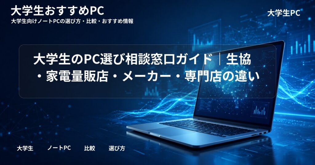 大学生のPC選び相談窓口ガイド|生協・家電量販店・メーカー・専門店の違い