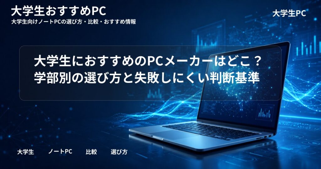 大学生におすすめのPCメーカーはどこ？学部別の選び方と失敗しにくい判断基準