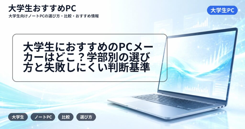 大学生におすすめのPCメーカーはどこ?学部別の選び方と失敗しにくい判断基準