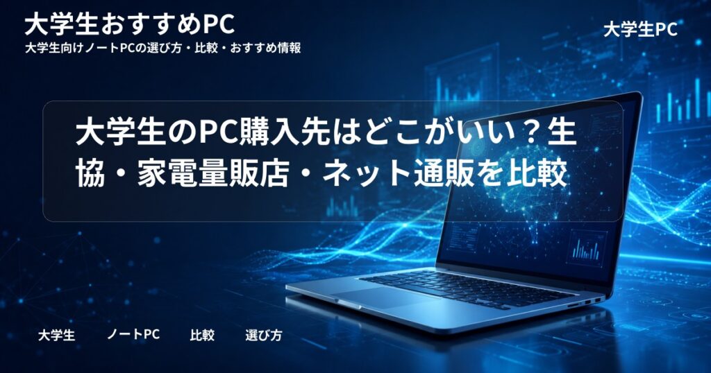 大学生のPC購入先はどこがいい？生協・家電量販店・ネット通販を比較