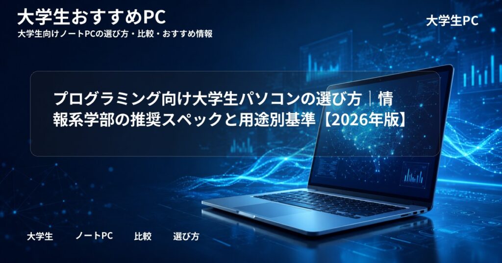 プログラミング向け大学生パソコンの選び方|情報系学部の推奨スペックと用途別基準【2026年版】