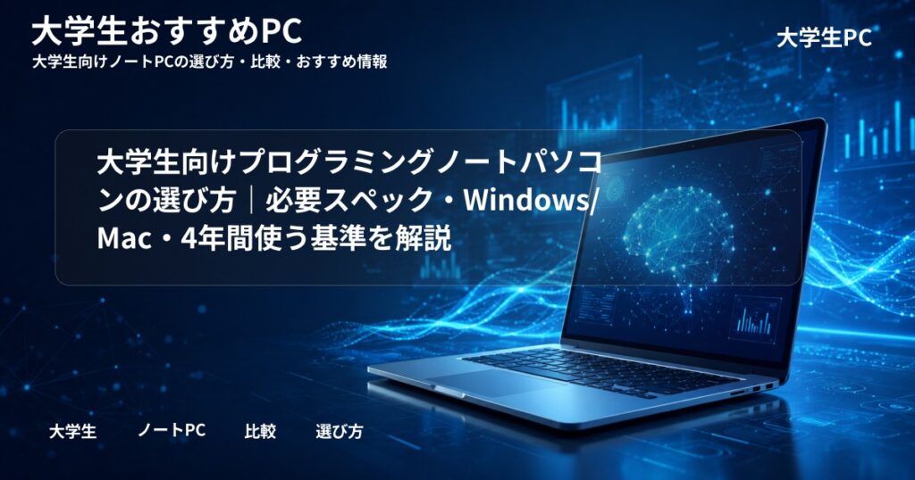 大学生向けプログラミングノートパソコンの選び方｜必要スペック・Windows/Mac・4年間使う基準を解説