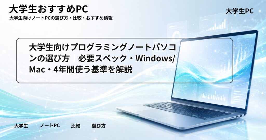 大学生向けプログラミングノートパソコンの選び方｜必要スペック・Windows/Mac・4年間使う基準を解説