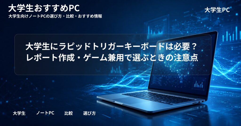 大学生にラピッドトリガーキーボードは必要?レポート作成・ゲーム兼用で選ぶときの注意点