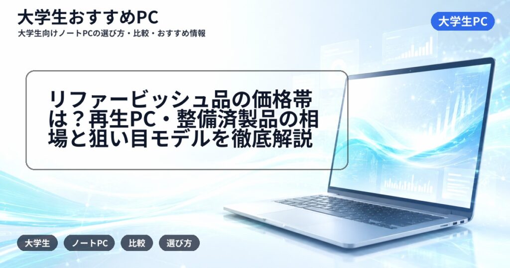 リファービッシュ品の価格帯は？再生PC・整備済製品の相場と狙い目モデルを徹底解説