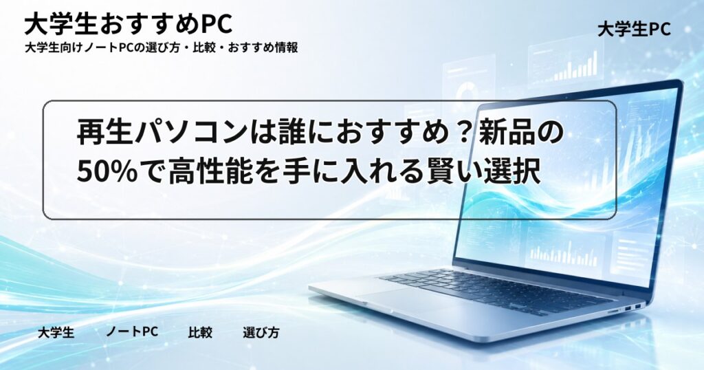 再生パソコンは誰におすすめ？新品の50%で高性能を手に入れる賢い選択
