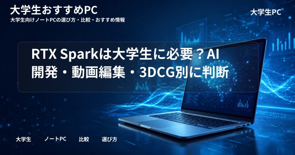 RTX Sparkは大学生に必要？AI開発・動画編集・3DCG別に判断