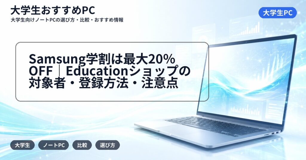 Samsung学割は最大20%OFF|Educationショップの対象者・登録方法・注意点