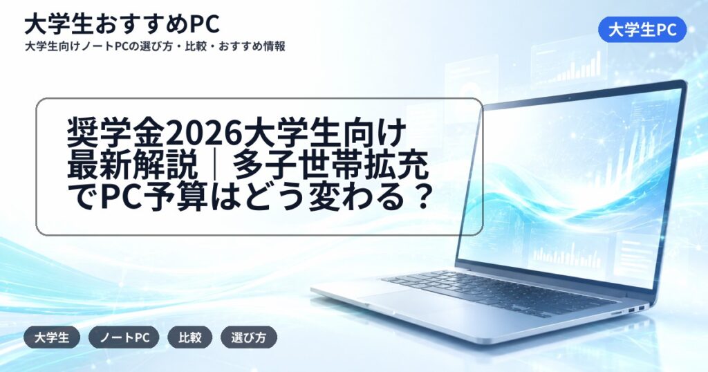 奨学金2026大学生向け最新解説｜多子世帯拡充でPC予算はどう変わる？