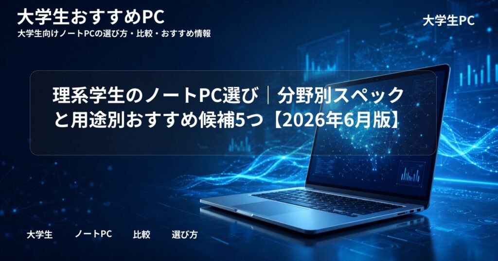 理系学生のノートPC選び｜分野別スペックと用途別おすすめ候補5つ【2026年6月版】