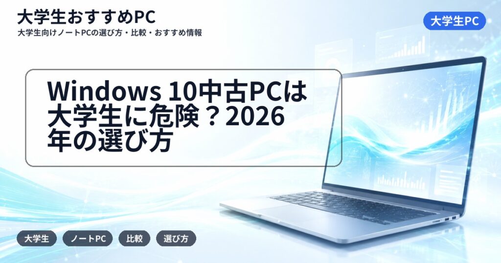 Windows 10中古PCは大学生に危険?2026年の選び方