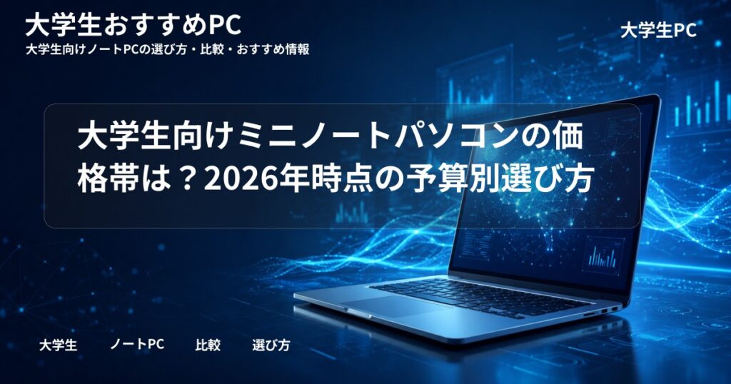 大学生向けミニノートパソコンの価格帯は?2026年時点の予算別選び方