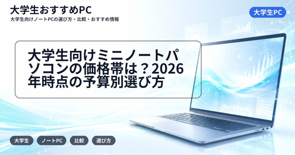 大学生向けミニノートパソコンの価格帯は？2026年時点の予算別選び方