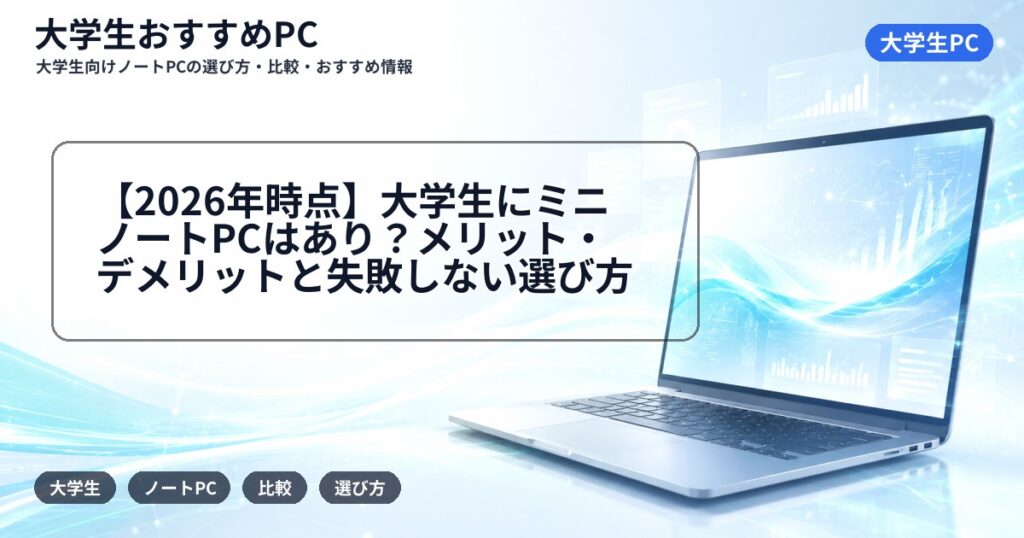 【2026年時点】大学生にミニノートPCはあり？メリット・デメリットと失敗しない選び方