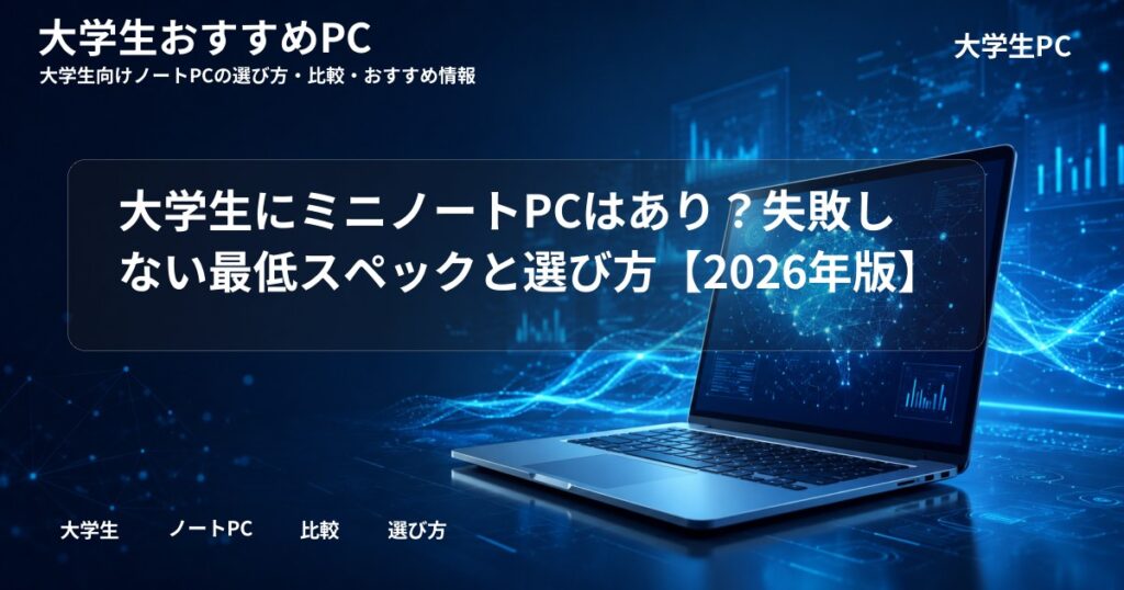 大学生にミニノートPCはあり？失敗しない最低スペックと選び方【2026年版】