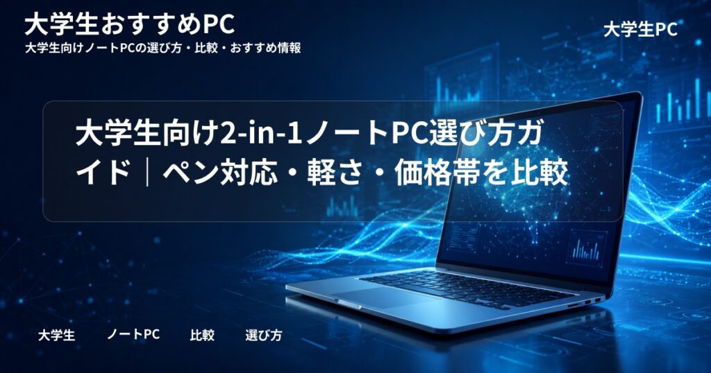 大学生向け2-in-1ノートPC選び方ガイド|ペン対応・軽さ・価格帯を比較