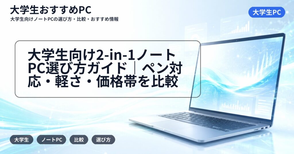 大学生向け2-in-1ノートPC選び方ガイド|ペン対応・軽さ・価格帯を比較